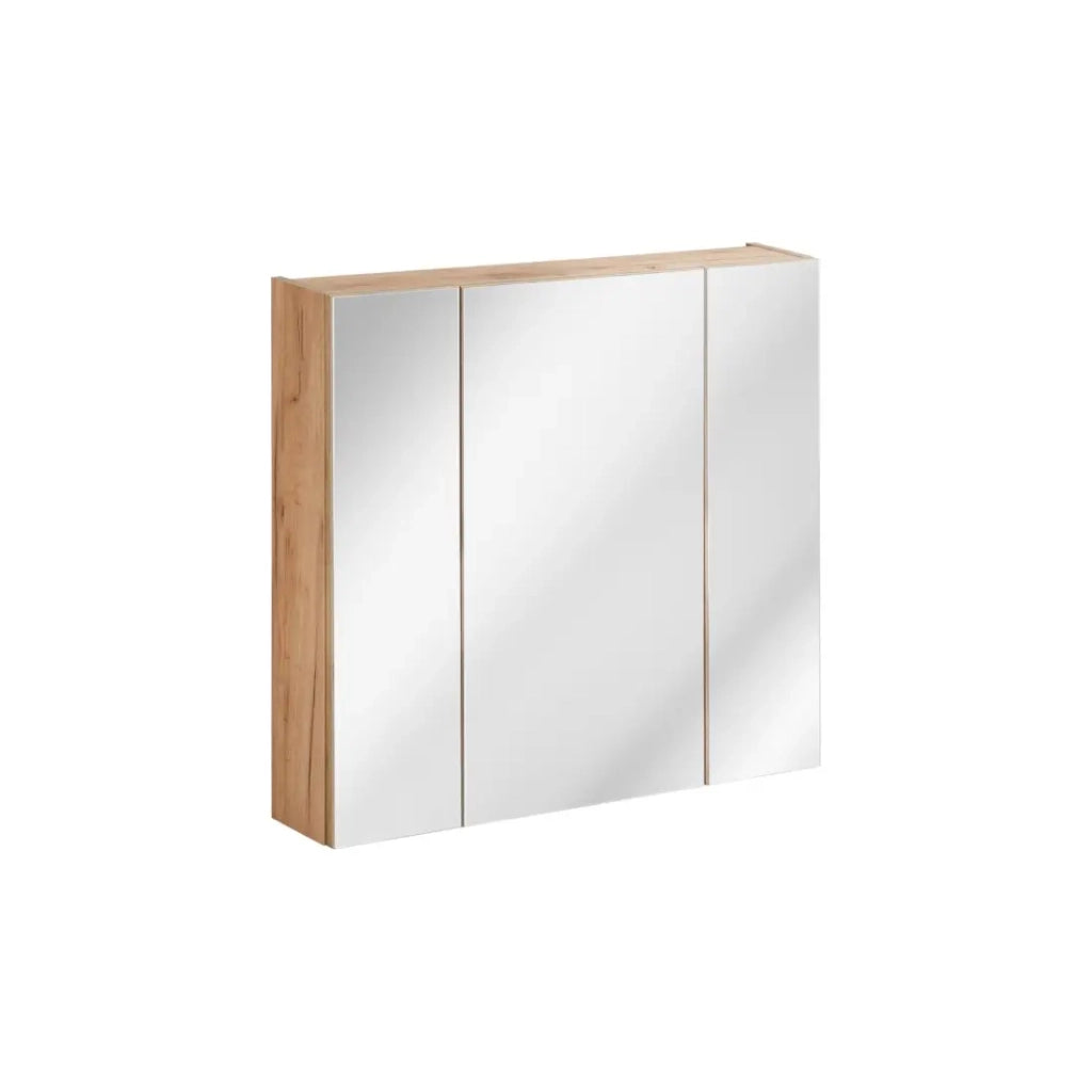 Mobile da contenimento NALYA 75 cm – Rovere chiaro – 3 porte con specchi sospesi