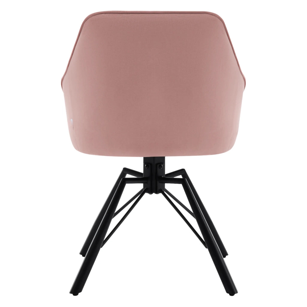 SEDIA Girevole da pranzo 58,5 x 82,5 x 54,5 cm Velluto Rosa Set 2 pezzi