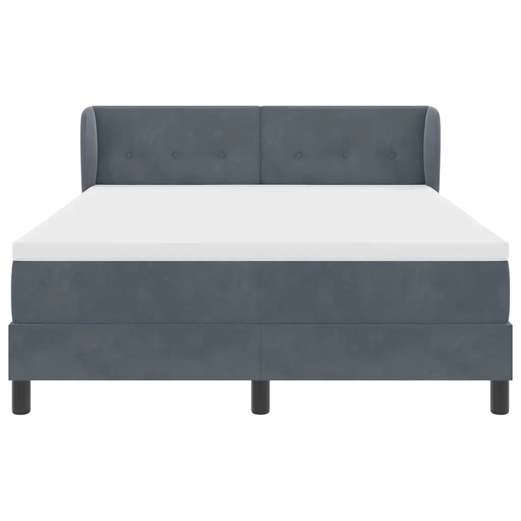 Letto a molle con testiera Grigio scuro 160 x 200 cm Velluto 3340395