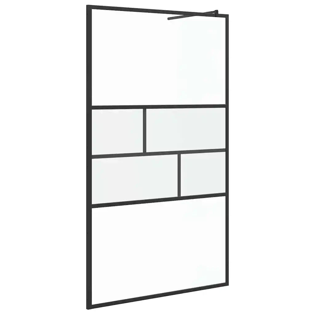 Parete Doccia Walk-in Nero 115 x 195 x 0,5 cm Vetro e Alluminio 42025250
