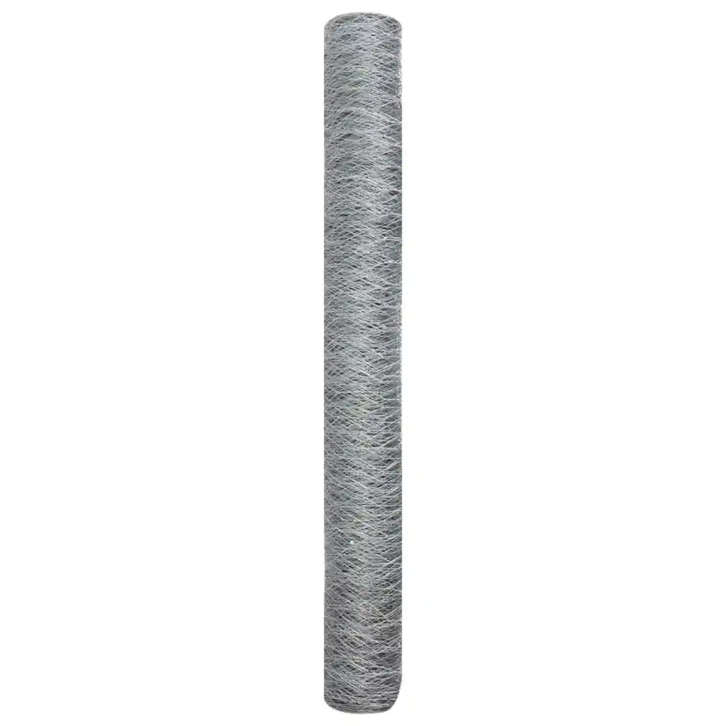 Recinzione da Giardino | Recinzione Esagonale Argento 1 x 100 m Acciaio zincato