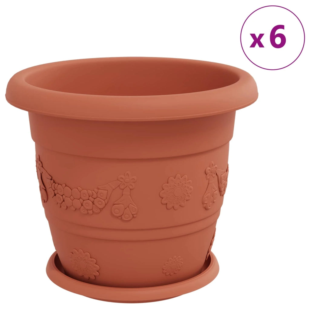 Vasi per Piante 24 pcs Rosso Mattone Ø 26 x 21.5 cm Plastica 3403282
