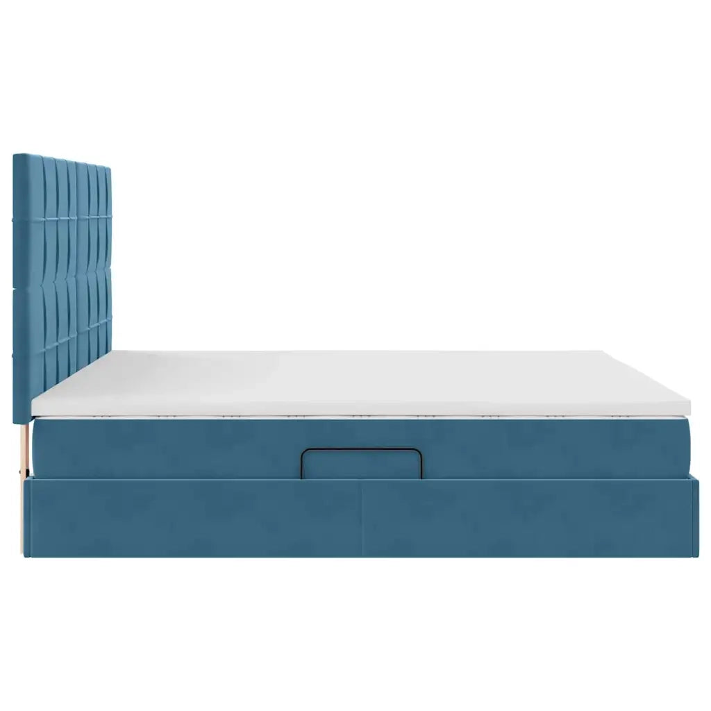 Letto con contenitore e materasso Blu Scuro 160 x 200 cm 3372043