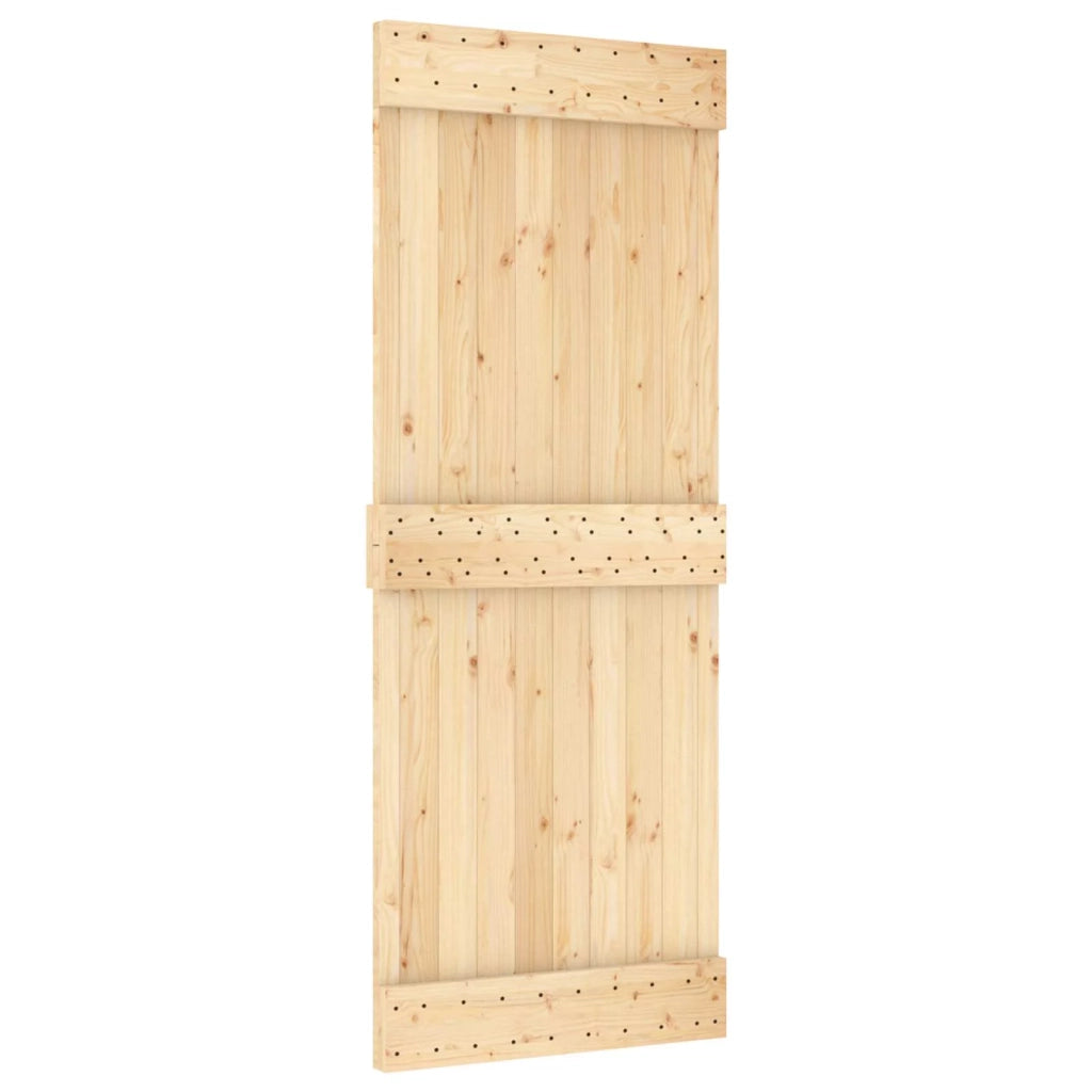 Porta scorrevole NARVIK Naturale e Nero 80 x 210 cm (152,5 cm) 3445288