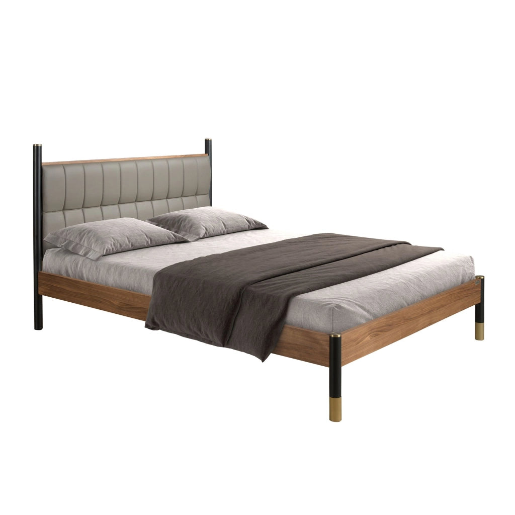 Letto in similpelle grigio scuro