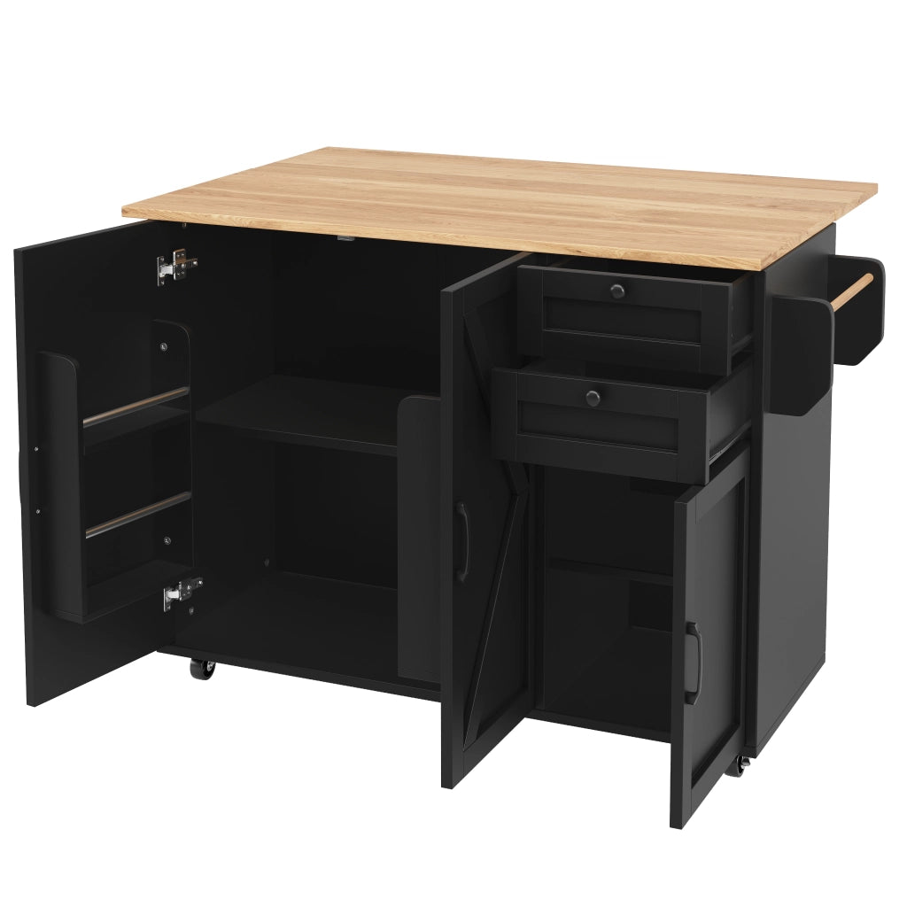 Tavolo da Pranzo con Vano Contenitore e Ripiani ¨C MINIMAL ¨C Nero, Effetto Legno