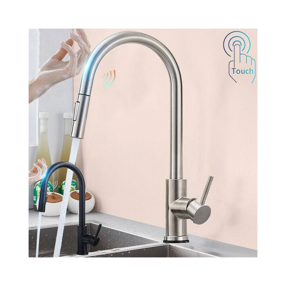 Trade Shop - Rubinetto Monocomando Lavello Cucina Con Sensore Touch Con Doccetta Estraibile -