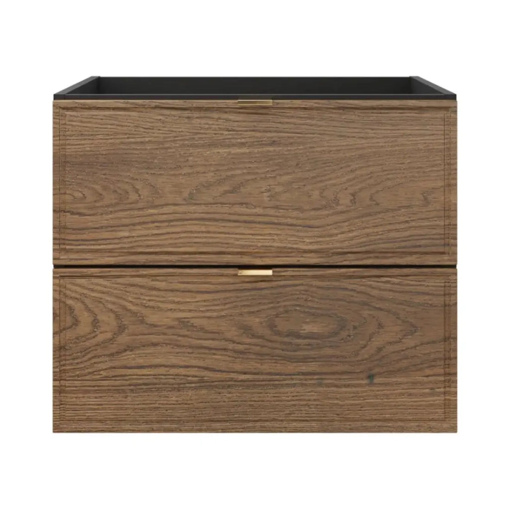Mobile sotto lavabo SAVIA 60 cm marrone e nero – 2 cassetti – sospesi