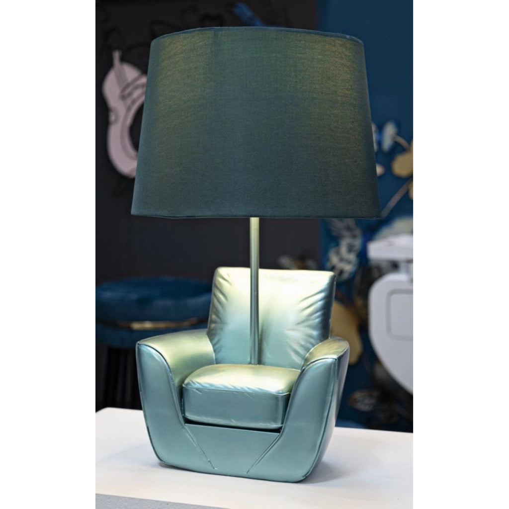 Lampada da Tavolo Poltrona 2, Blu, Poliresina, 26x26x43 cm