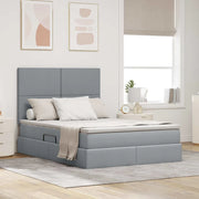 Letto con contenitore e materasso Grigio chiaro 140 x 190 cm