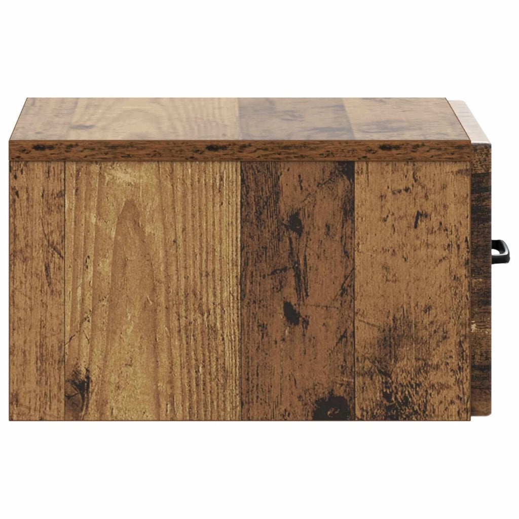 Comodino | Armadio da Notte | Mobiletto da notte a muro Legno antico 34,5 x 33 x 20 cm