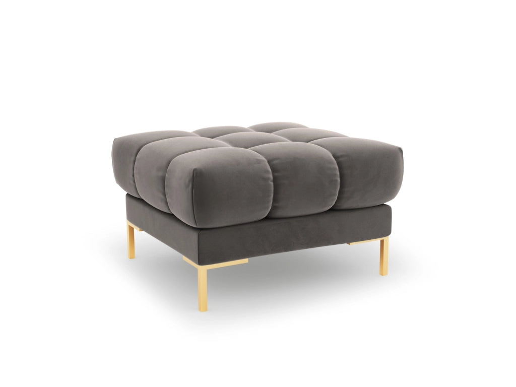 Cosmopolitan Design - Pouf "Bali" in velluto grigio chiaro 