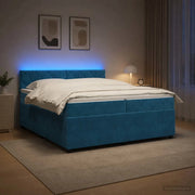 Letto box spring con materasso Blu 200 x 200 cm Velluto 3453219