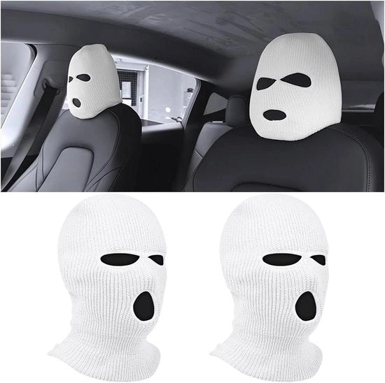 Supporti di testa ad asciugamano - lavabili - impermeabili - auto e camper - 2 pezzi bianchi.