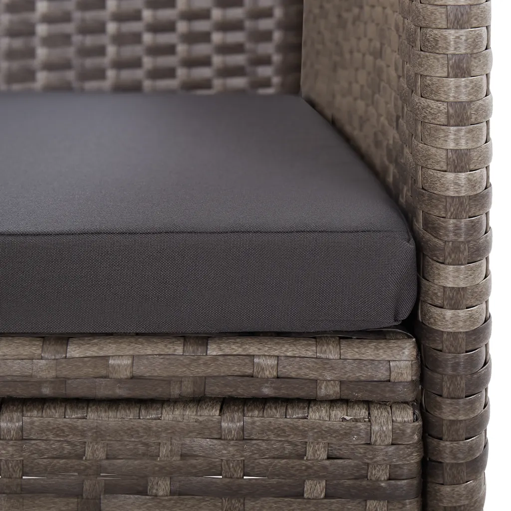 Set da Pranzo da Giardino 11pz con Cuscini in Polyrattan Grigio 3277561