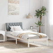 Struttura del letto-Giroletto-Rete del Letto Bianco e grigio chiaro 75 x 190 cm 145287