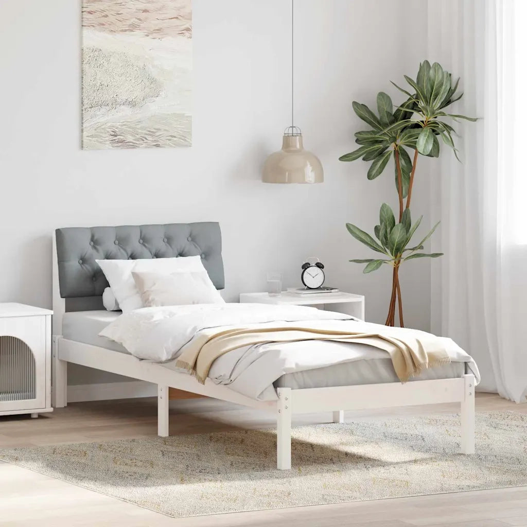 Struttura del letto-Giroletto-Rete del Letto Bianco e grigio chiaro 75 x 190 cm 145287