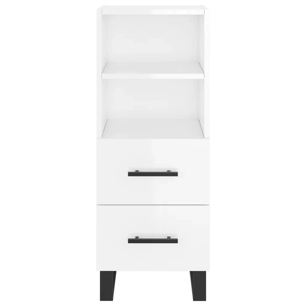 Credenza-Buffet-Armadio da cucina Bianco Lucido 34,5x34x90 cm in Legno Multistrato 198764