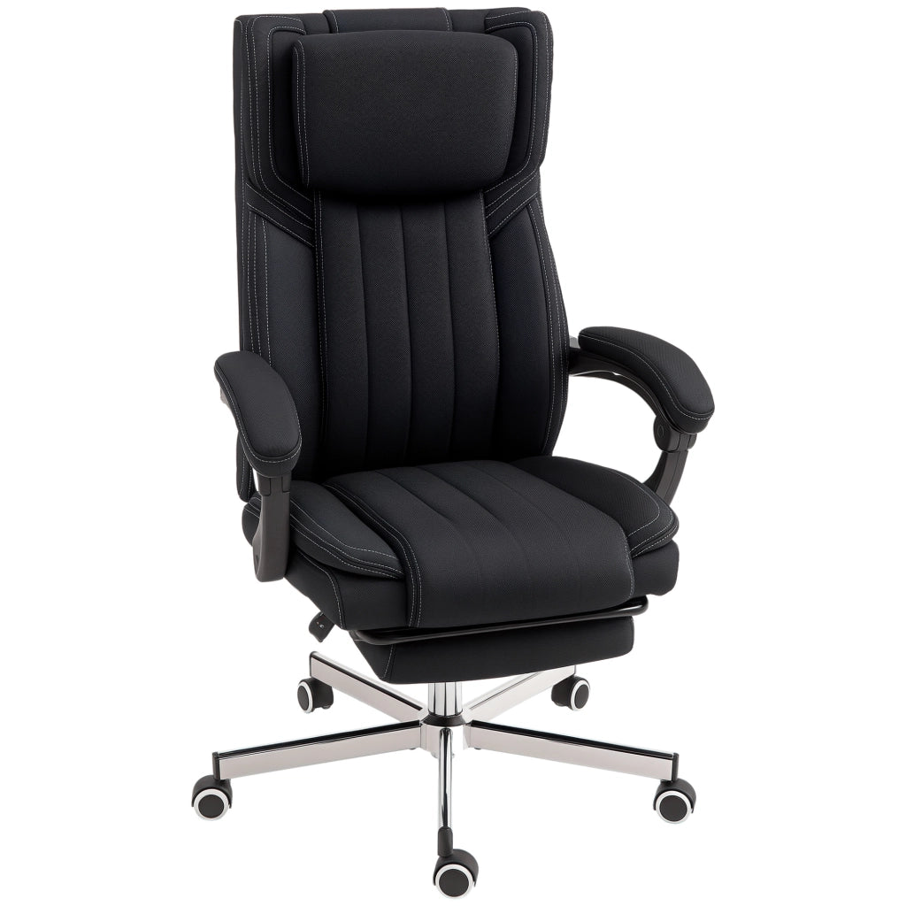 Sedia da ufficio girevole con schienale reclinabile e altezza regolabile ¨C zephmum ¨C 65x61x105-113 cm nero