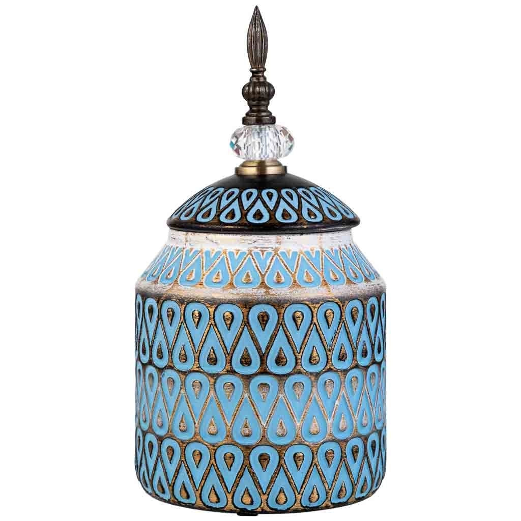 Vaso in ceramica blu, D15,5x31h cm