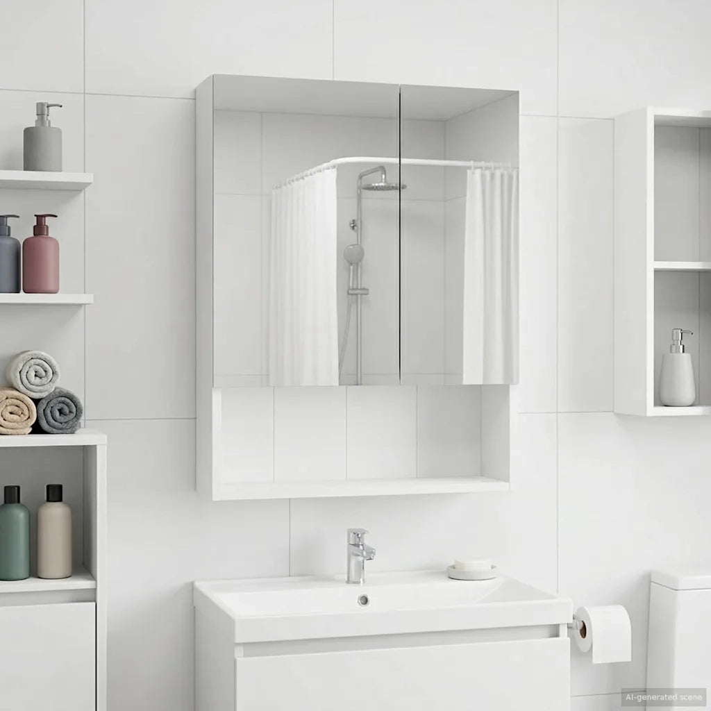 Mobiletto per specchio da bagno Bianco 50 x 14,5 x 70 cm 889199