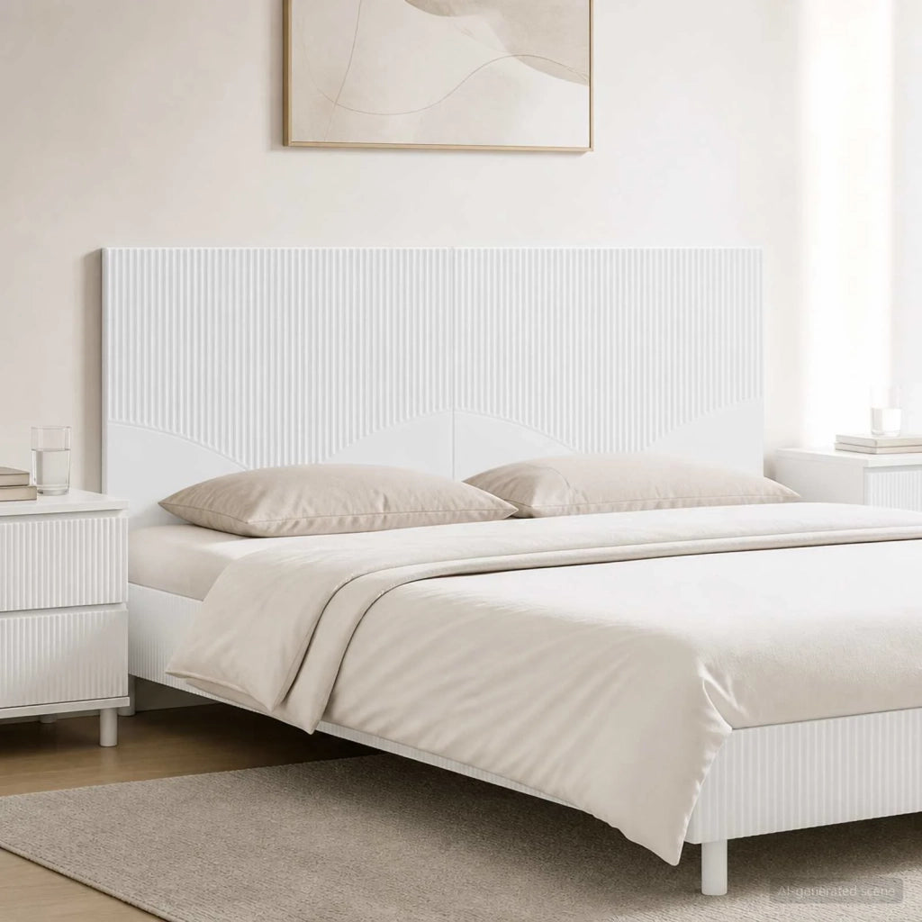 Testiera da Muro HOORN Bianco Lucido Legno ingegnerizzato 897389