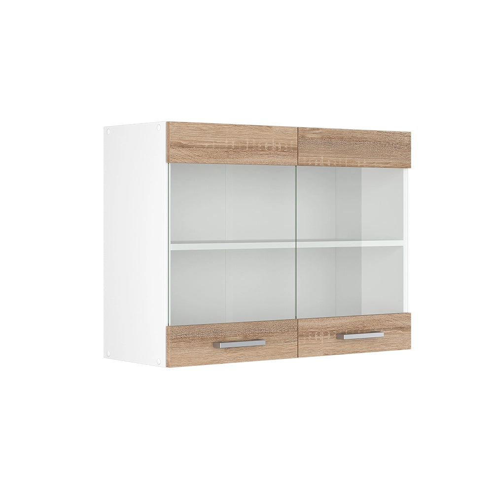 Mobile da cucina in vetro R-Line Sonoma/Bianco 80 cm Vicco