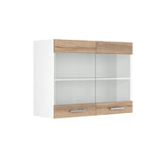 Mobile da cucina in vetro R-Line Sonoma/Bianco 80 cm Vicco