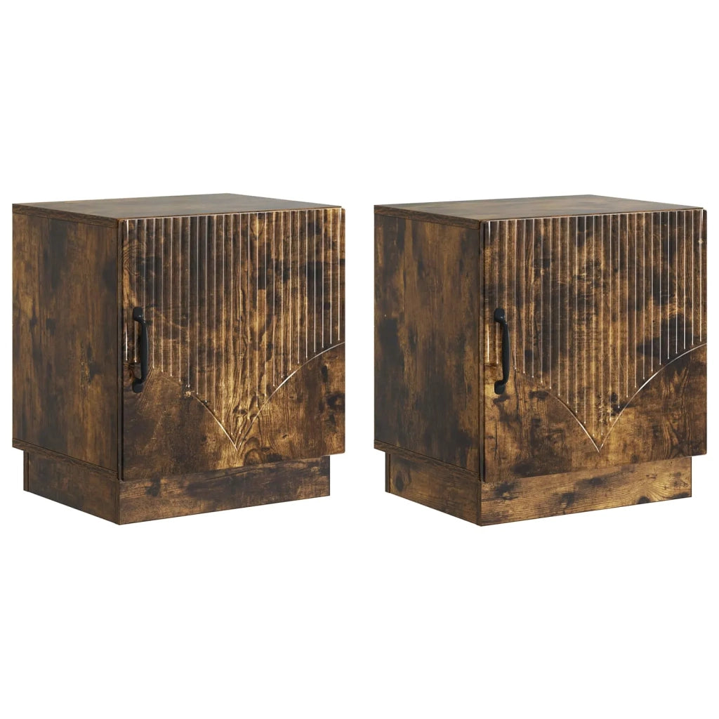 Comodino 2 pcs Rovere Fumo 43 x 34,5 x 47 cm 895266
