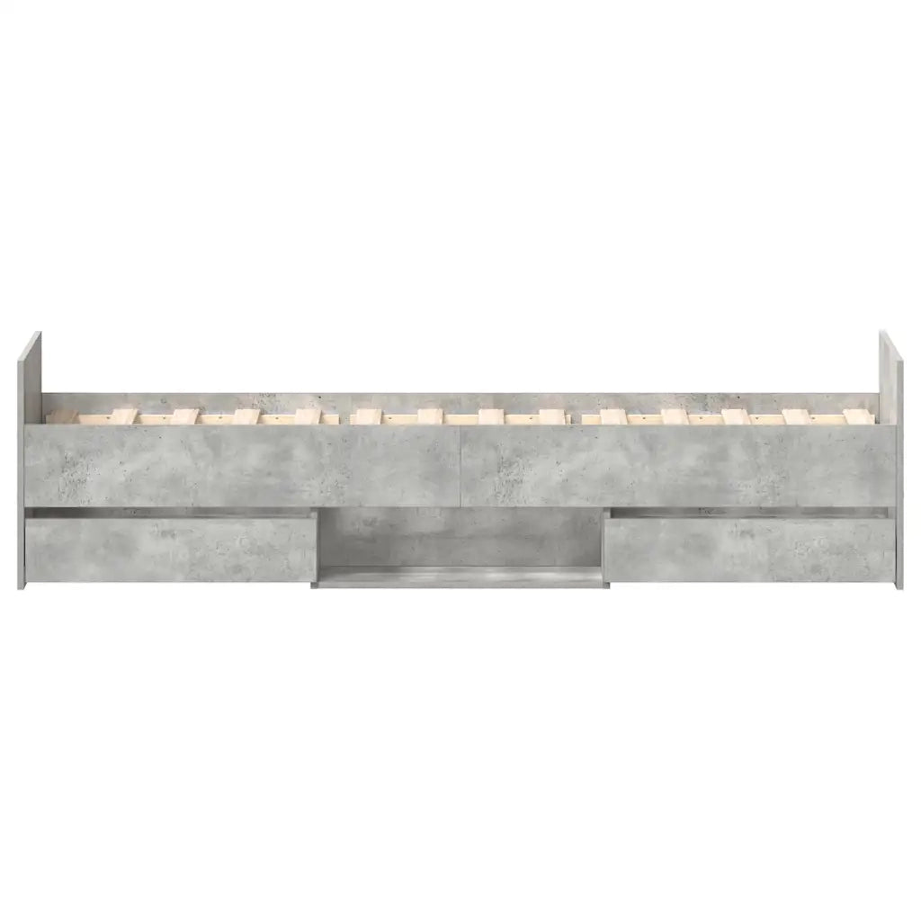 Giroletto con Testiera e Pediera Grigio Cemento 75x190 cm