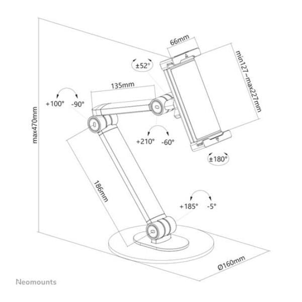 Neomounts ds15-550wh1 supporto per tablet 4.7-12.9" - universale