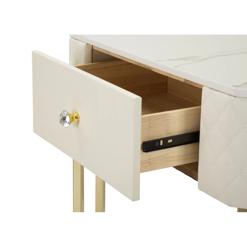 Tavolo Consolle VKH608, Bianco, Legno, 84,5x60x77 cm