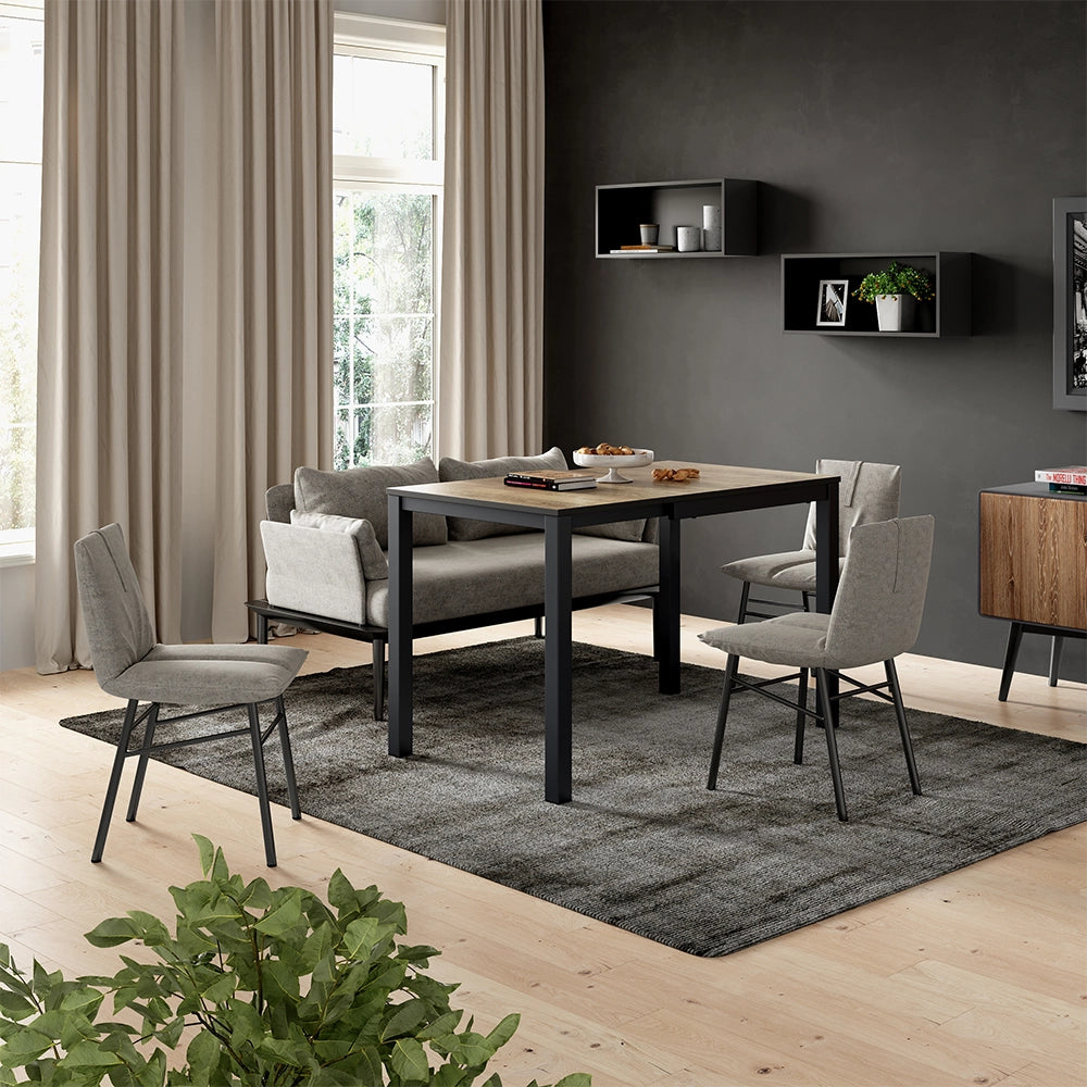 Vicco Tavolo da pranzo Rovere rustico/antracite 120 x 70 cm Estensibile