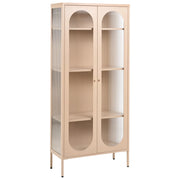 Credenza moderna in acciaio nero e ante in vetro 181 cm stile contemporaneo industriale sala da pranzo soggiorno