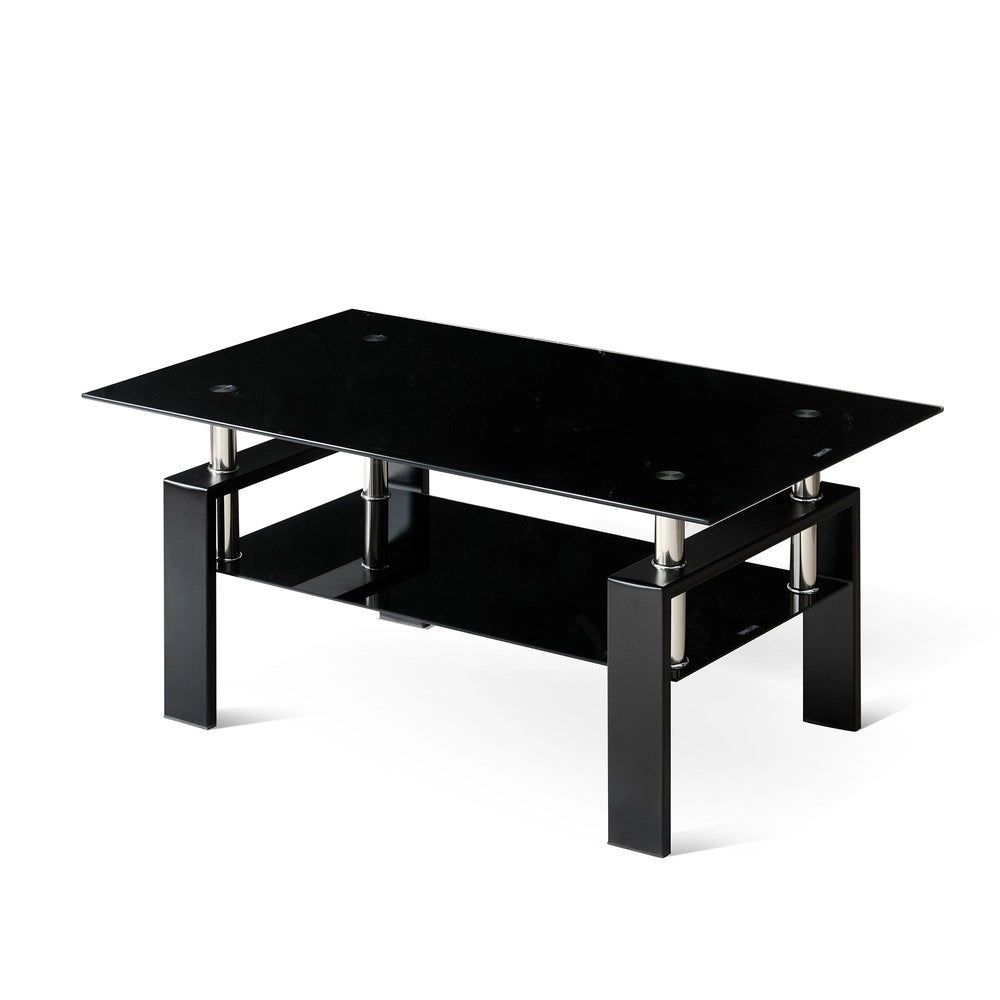 Tavolino da Caff¨¨ in Vetro Temperato ¨C MINIMAL ¨C Nero