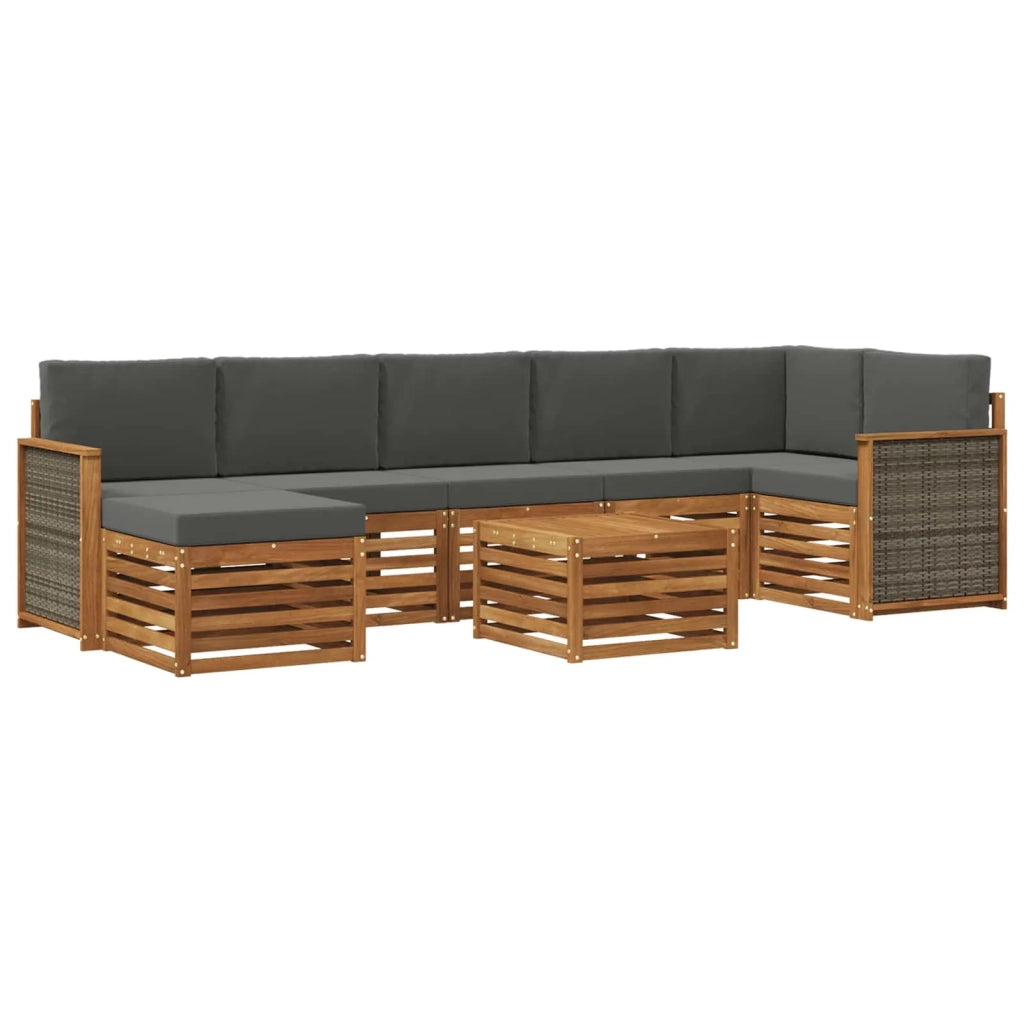 Set di divani da esterno 7 pz Naturale e Antracite 3384648