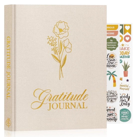 Giornale di gratitudine 4 mesi - Giornale di mindfulness - Libro da 5 minuti - 20 x 23 cm - Pagine non datate - Citazioni positive - Giornale di riflessione