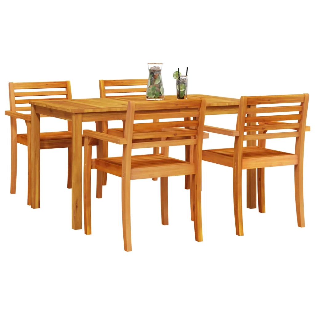 Set da Pranzo per Giardino 5 pcs Marrone