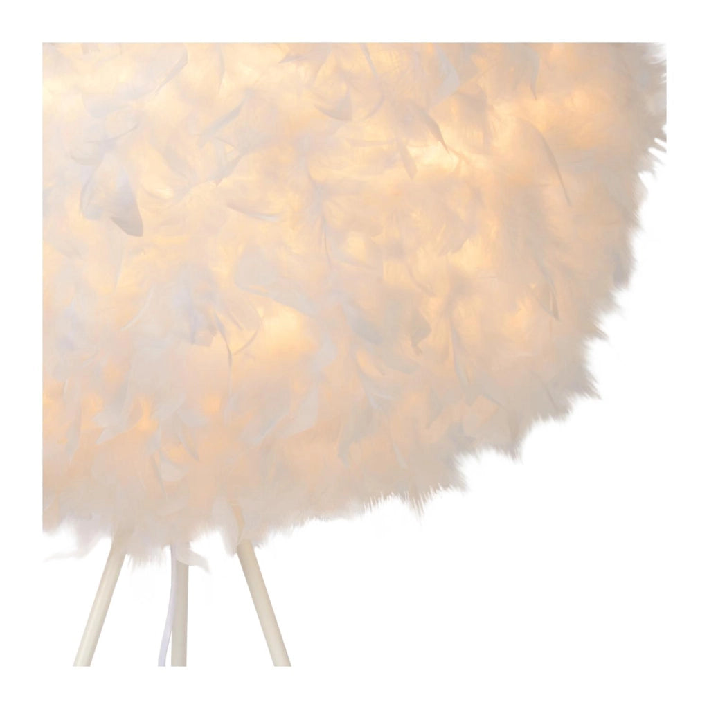 Lampada da terra GOOSY bianca piume treppiede Lucide