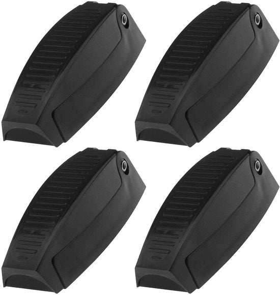 Supporto per Porta 4 Pezzi - Fermaglio per Porta - Vanghiera per Porta - Blocco - ABS - Nero - 62,5 x 21 mm - Vanghia per Porta