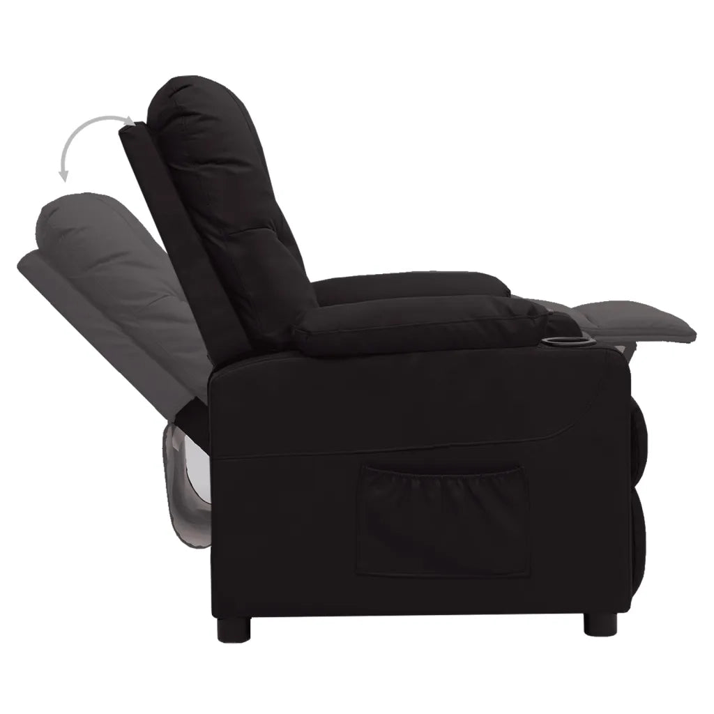 Poltrona | Sedia Relax Reclinabile Nera in Similpelle