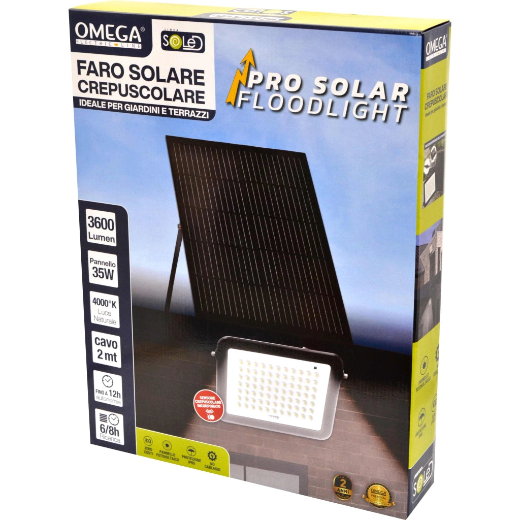 Floodlight Pro a Energia Solare 3600LM – IP65 – 4000K | Illuminazione LED da Esterno