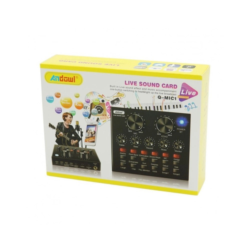 Trade Shop - Scheda Audio Suono Esterna Bluetooth Usb Per Streaming Live Su Cellulare Q-mic1 -