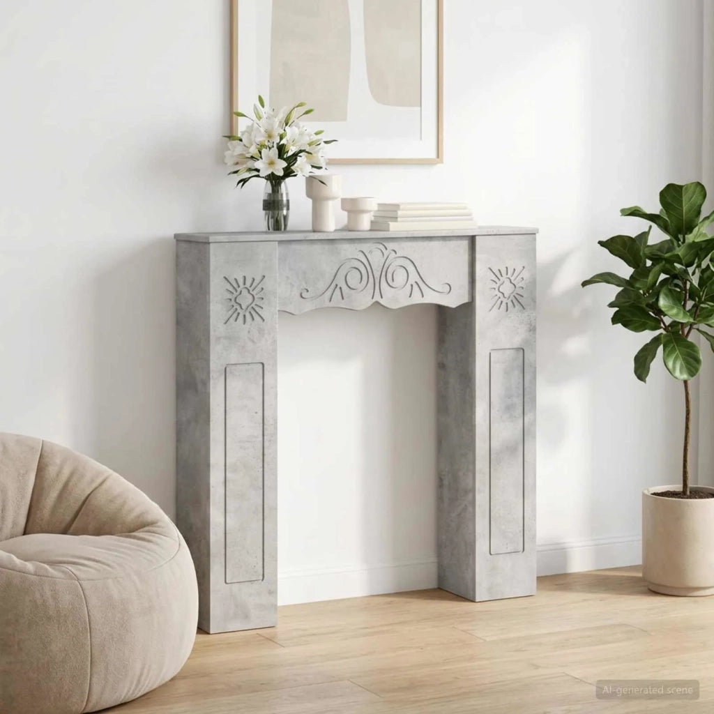 Cornice per camino Grigio Cemento 102 x 20 x 102 cm 8006636