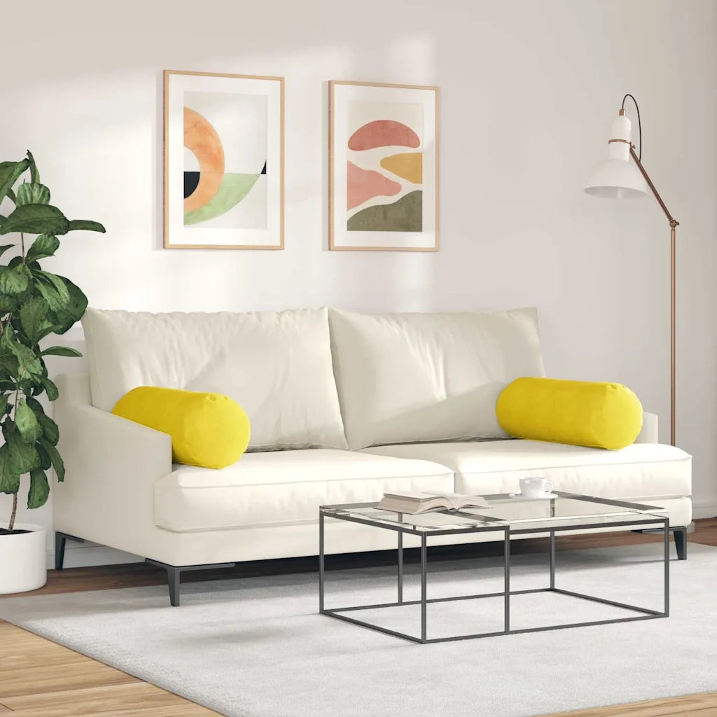 Cuscini a rullo 2 pz | Cuscini per sedie Giallo ? 25 x 70 cm Tessuto in Cords