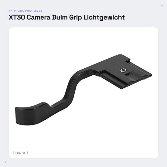 Manico per Fotocamera Leggero - Disegno Ergonomico - Materiale Alluminio - Adatto per Fotocamera Fuji XT30
