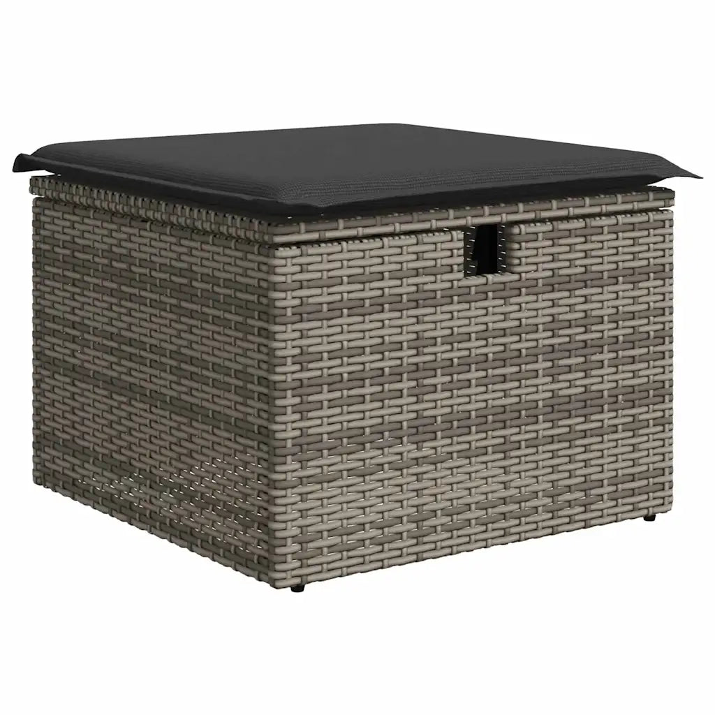 Set Divano da Giardino 6pz con Cuscini Grigio Polyrattan Acacia 3328082