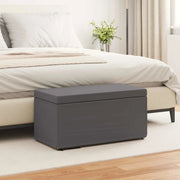 Pouf Grigio Pelle Sintetica e Legno Ingegnerizzato 876785