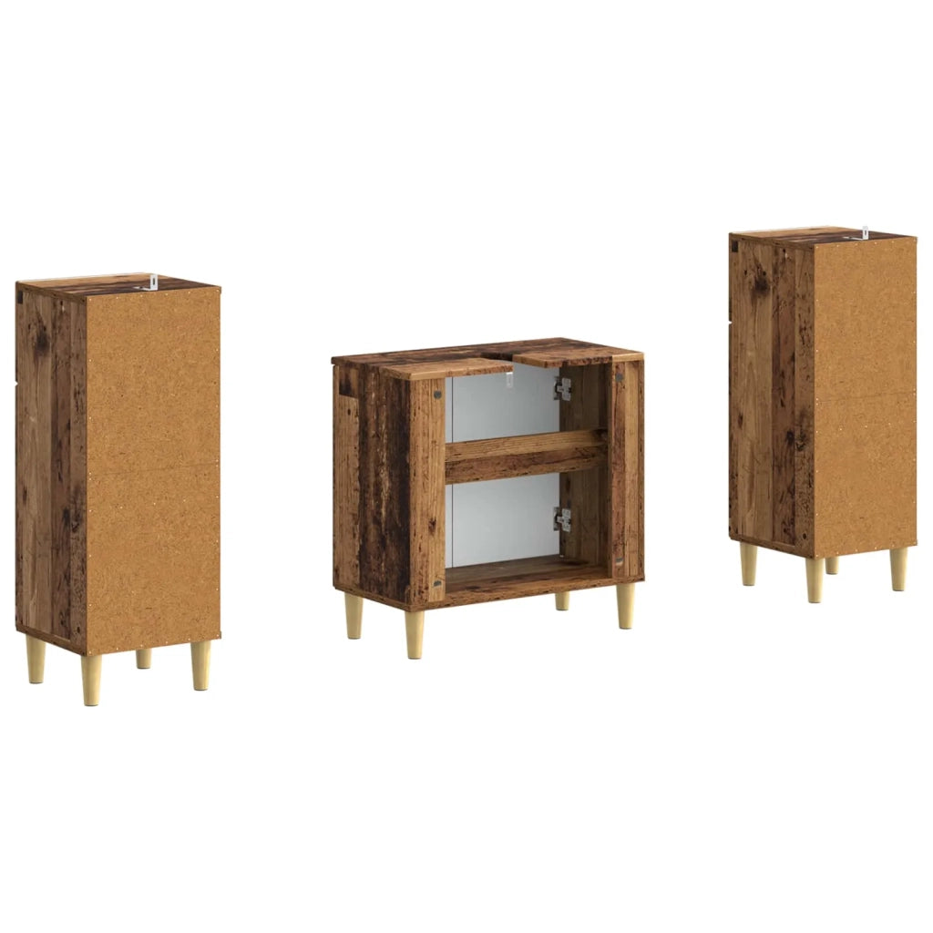 Set di Armadi da Bagno da 2 Pezzi DELFT Legno antico 3418033