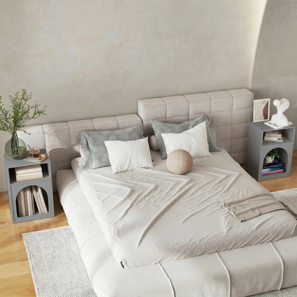Comodino ¨C zephmum ¨C grigio 40x30x60 cm